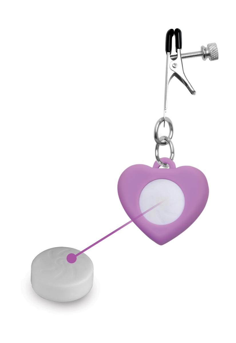 Morsetti Capezzolo con Luci LED Heart Viola 4