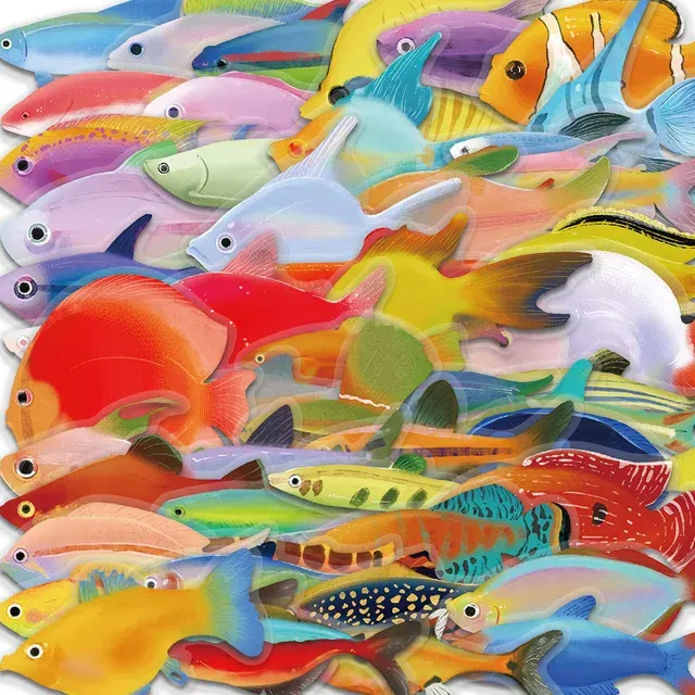 50 Waterproof Clear Fish Stickers 2