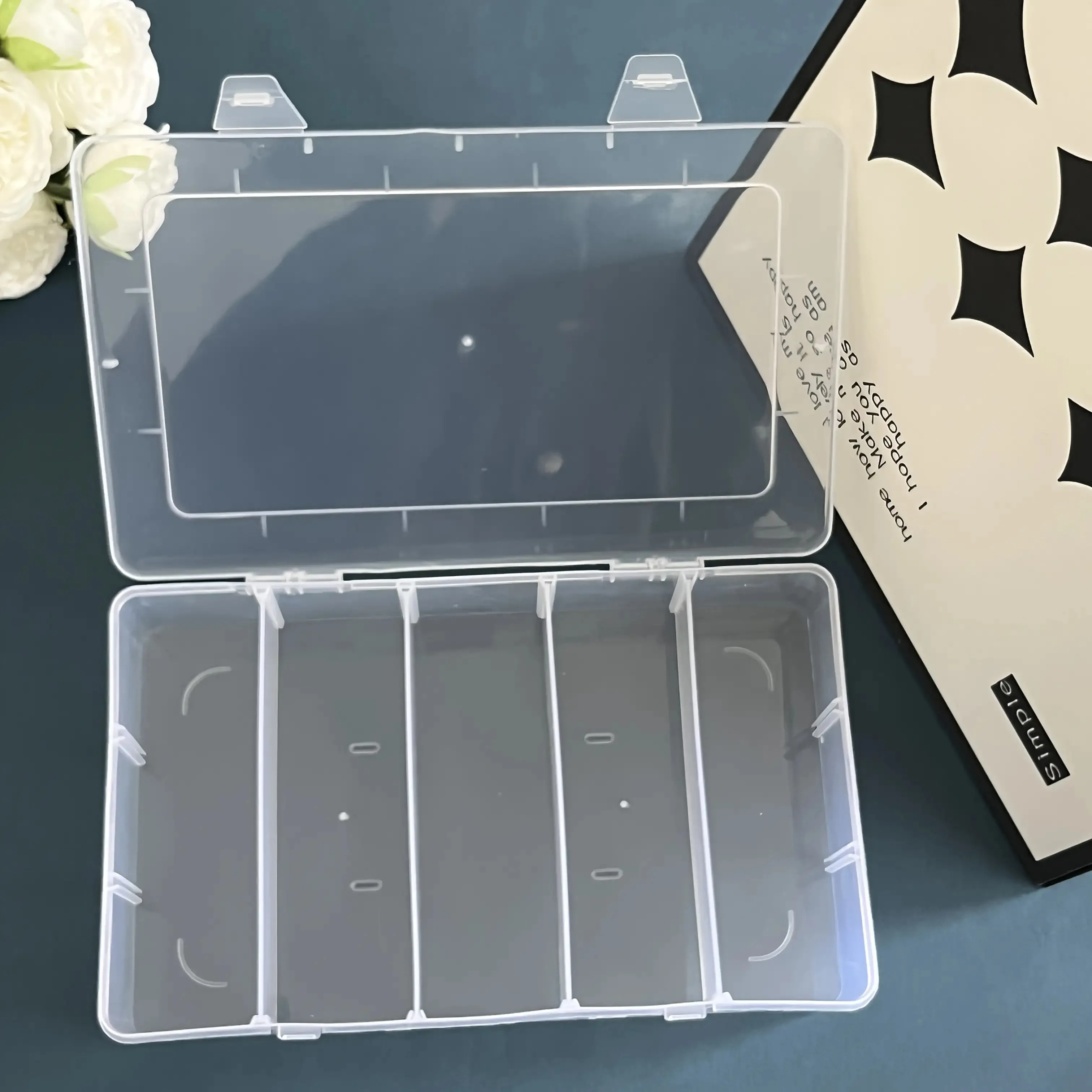 Werkzeug-Aufbewahrungsbox 5-Fach Transparente Werkzeug-Organizer-Box Sortierbox für Schrauben und 3