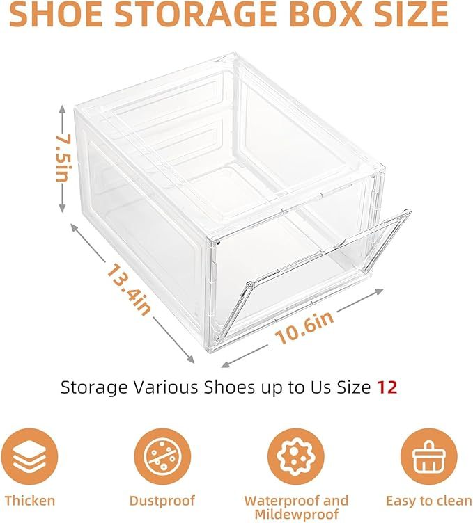 Stackable Clear Plastic Shoe Storage Box 4