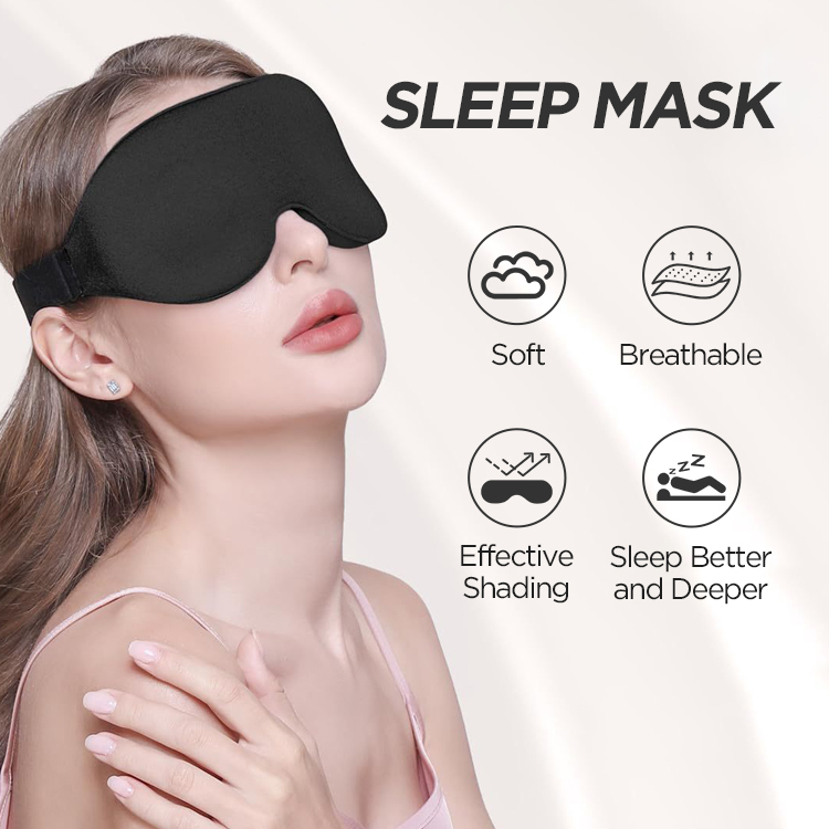 3D Contoured Memory Foam Blackout Sleep Mask 2