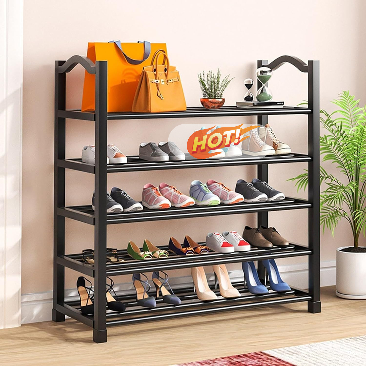 Multi-Tier Shoe Rack, Removable Tubes