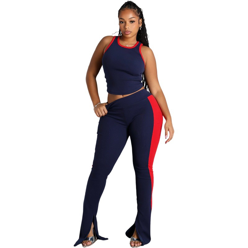 Sexy Women's Ribbed Crop Top Set