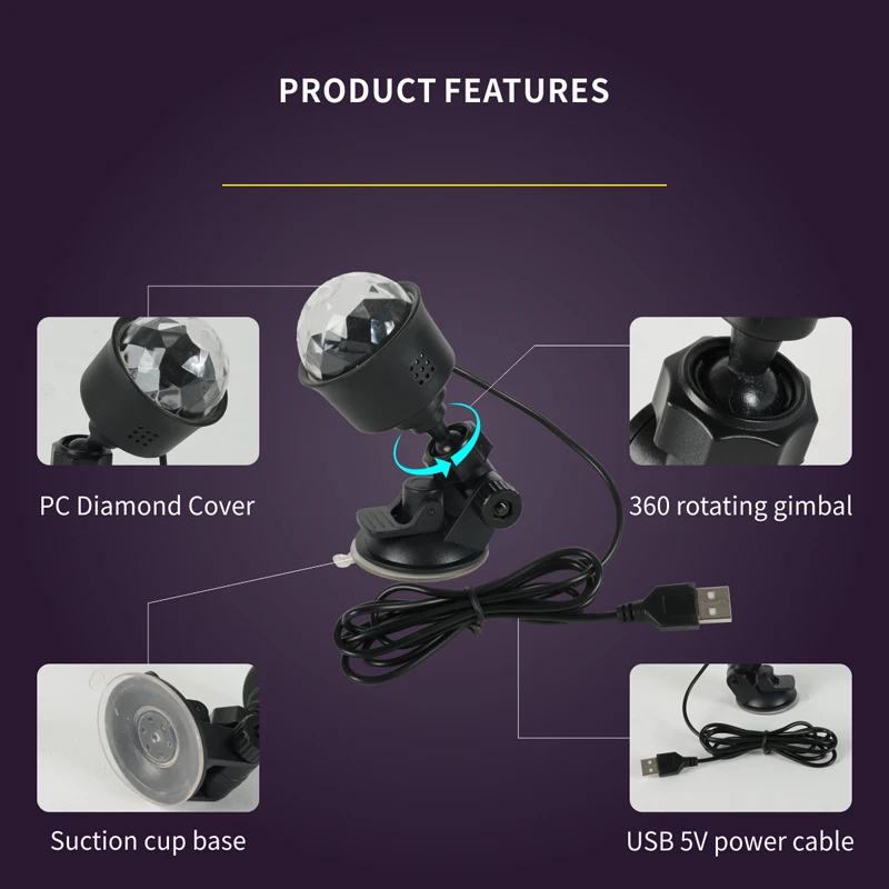RGB LED Bühne Disco Licht Rotierenden DJ Ball 3