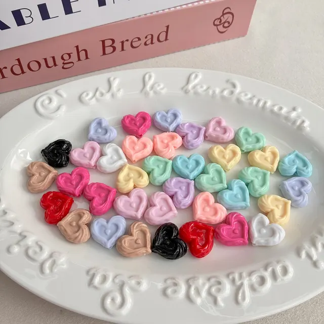 Acrylic Heart Beads 3