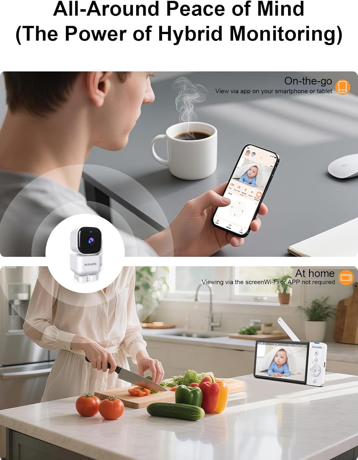 Smart Baby Monitor 5-Inch Display Pan-Tilt Camera 3