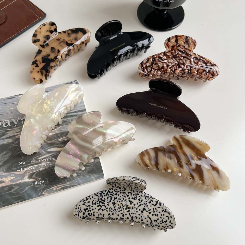 Acetate Hair Claw Clips French Minimalist Large 4