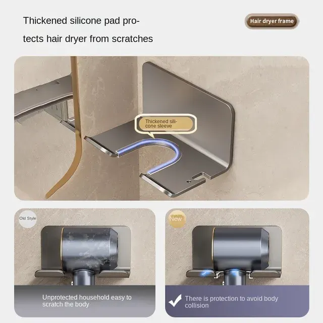 Wall-Mounted Hair Dryer Holder 1