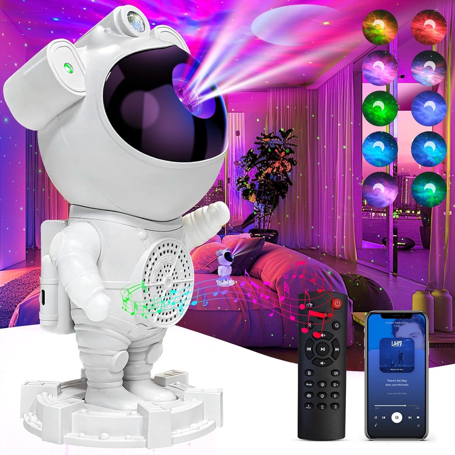Star Projector Astronaut Galaxy Night Light 360 Adjustable