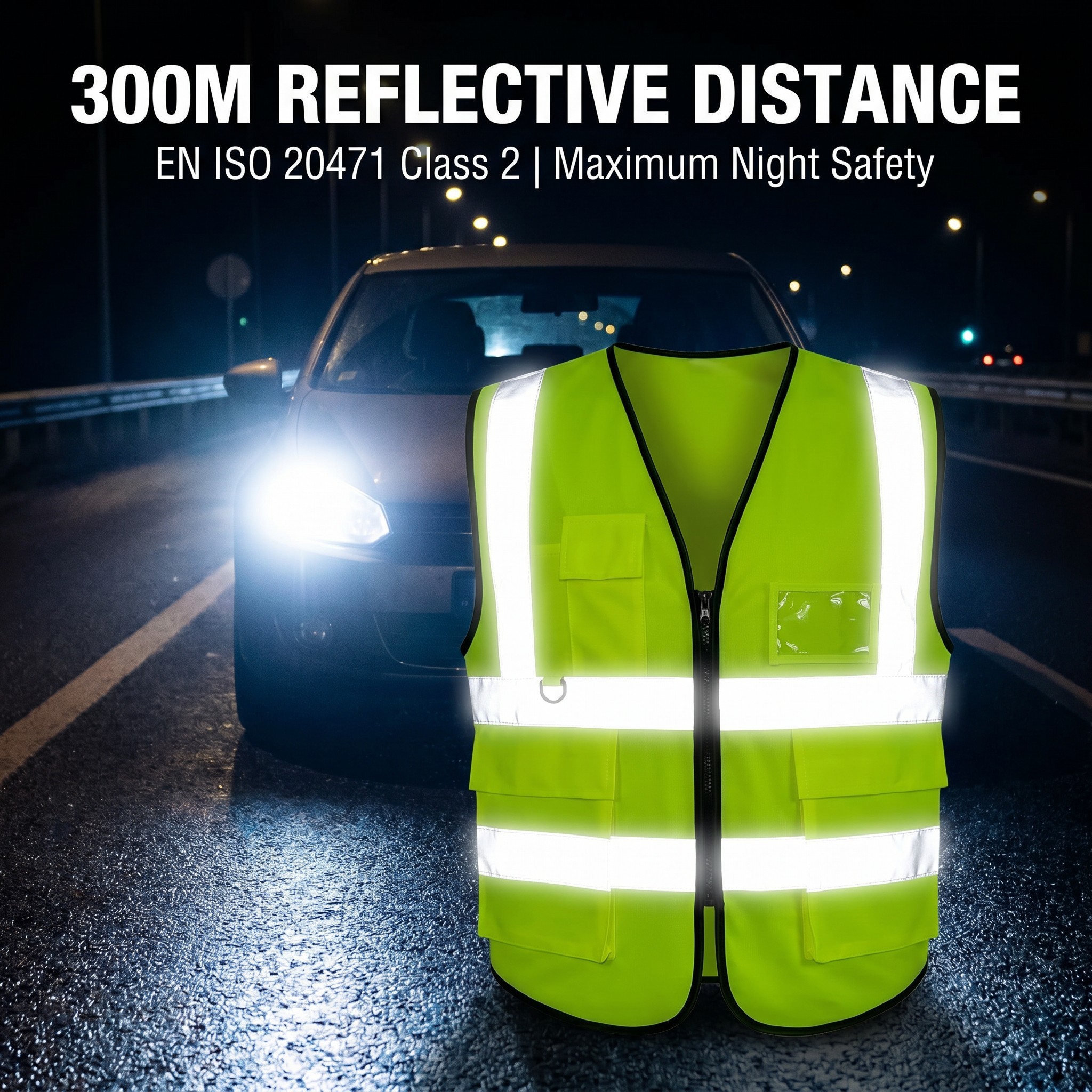 Durable Mesh Knitted Fabric Safety Vest Multi-Pocket Functional 3