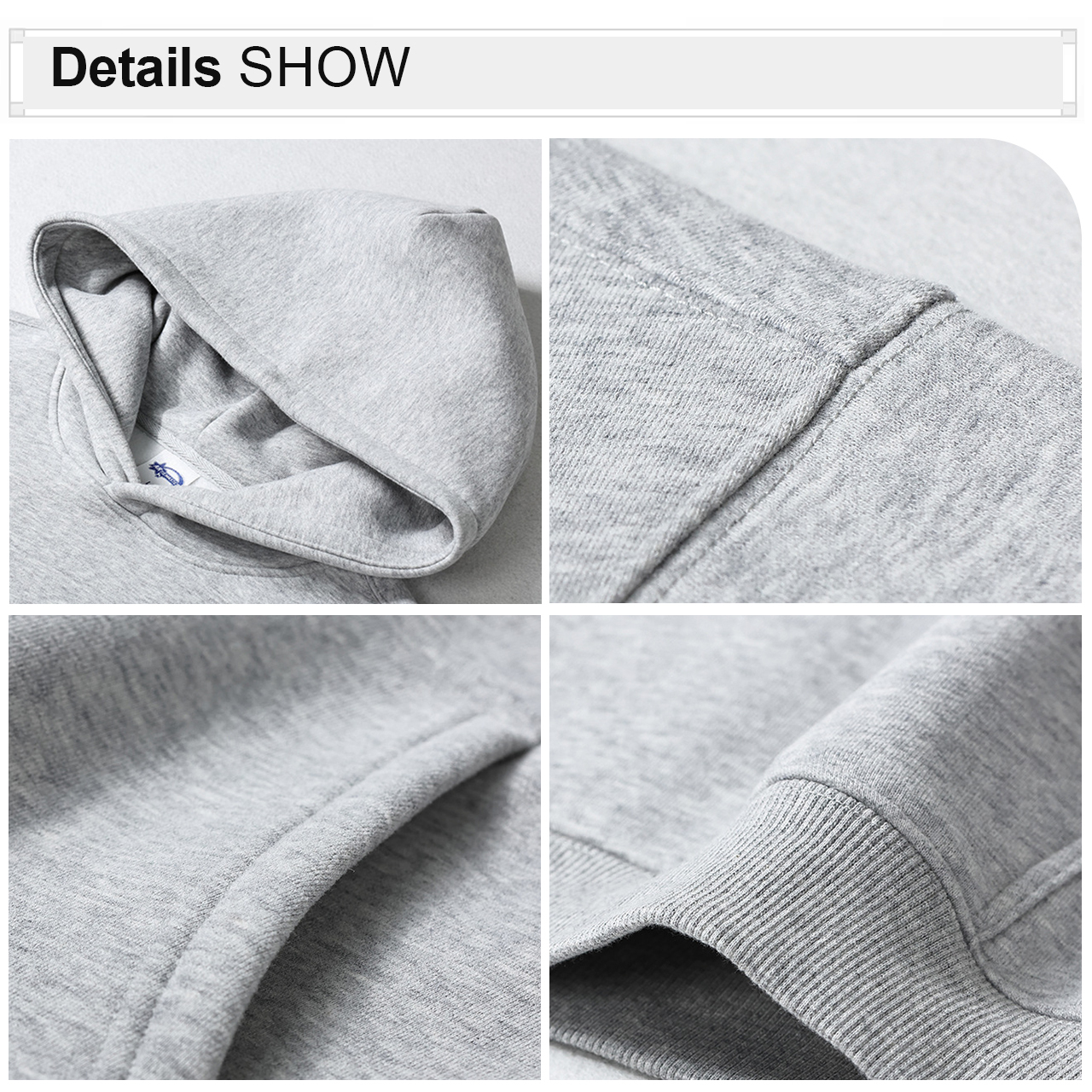 Oversized Drop-Shoulder Fleece Hoodie Stringless 3