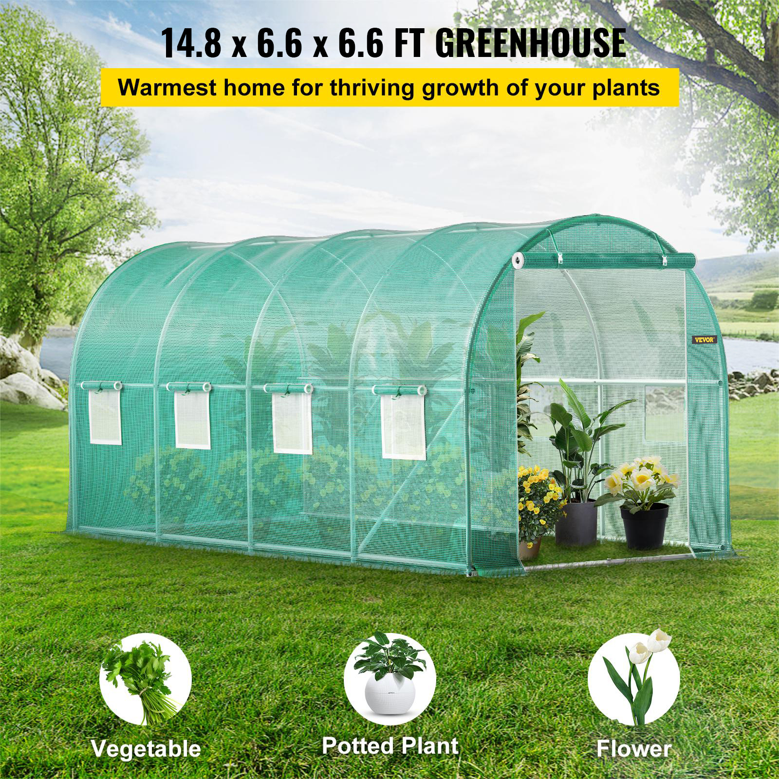 Walk-In Tunnel Greenhouse Galvanized Steel