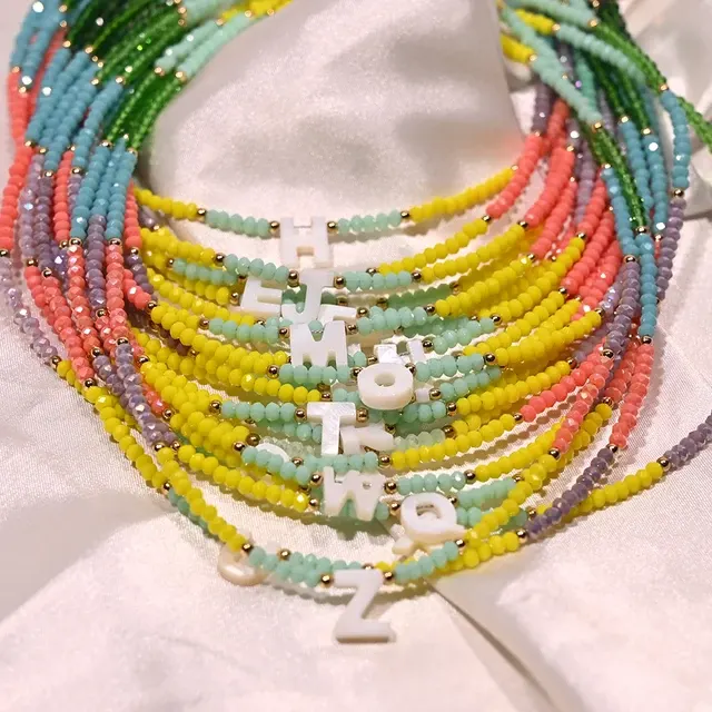 Shell Letter Pendant Necklace 2