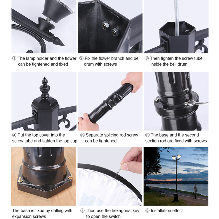Waterproof Solar Garden Post Light 3