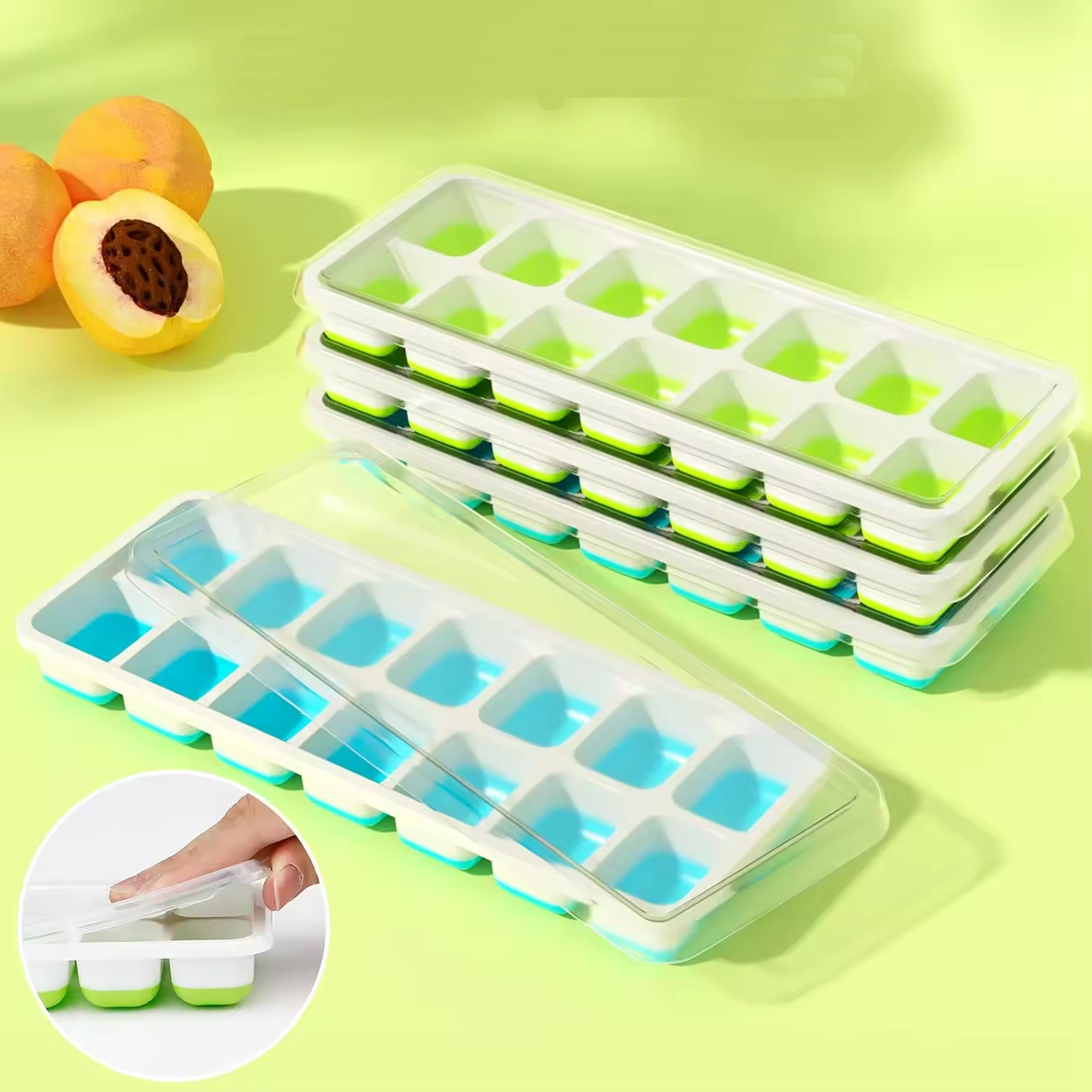 14 Grid Flexible Removable Lid Easy-Release Ice Cube