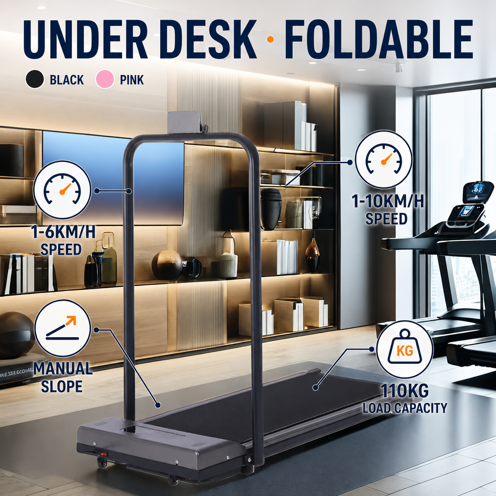 Foldable Home Walking Pad with Manual Incline