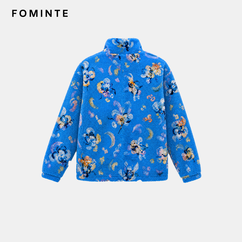 Blue Sherpa Fleece Jacket Unisex Winter 2