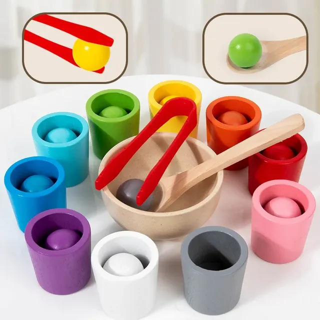 Wooden Sorting Cups 3
