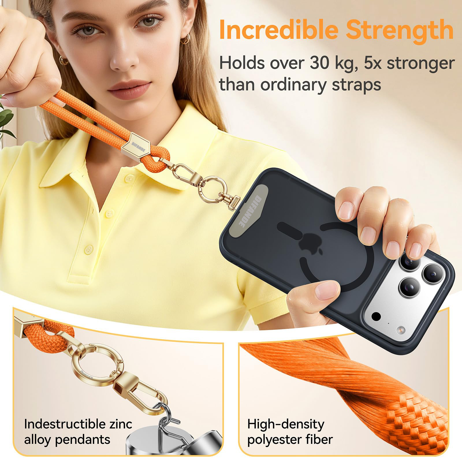 Braided Adjustable Crossbody Phone Lanyard 4
