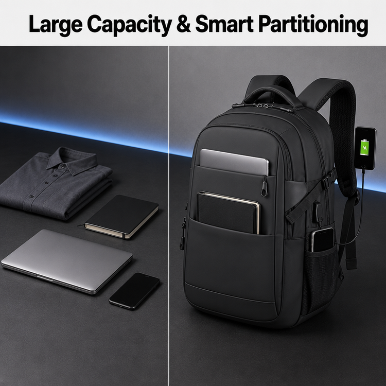 Waterproof USB Men's Computer Student Bag Business School 4