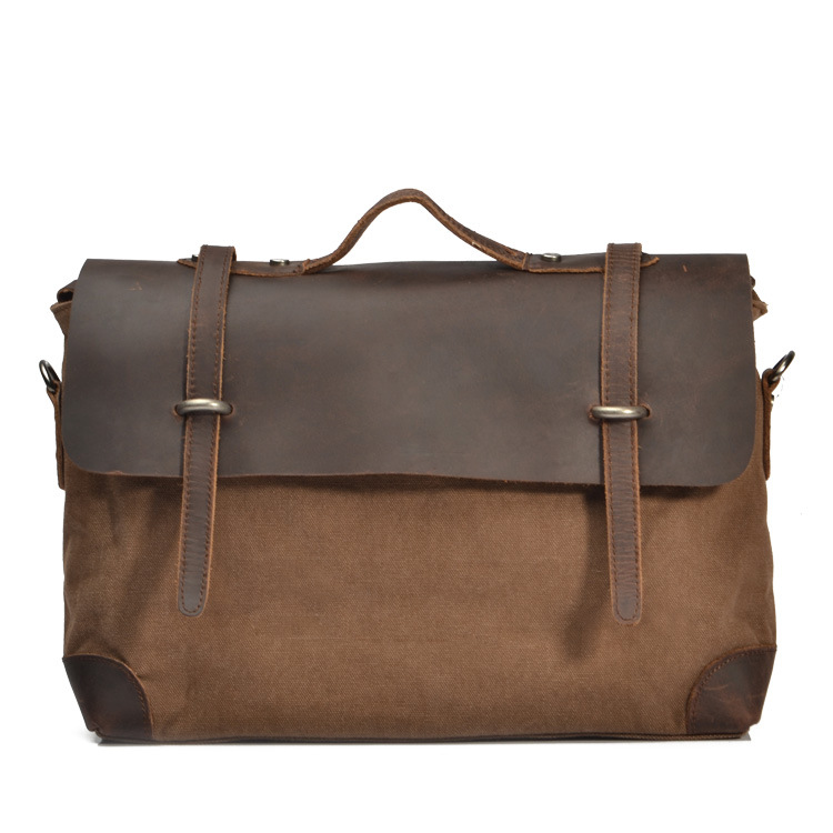 Herren-Schultertasche aus Crazy-Horse-Leder