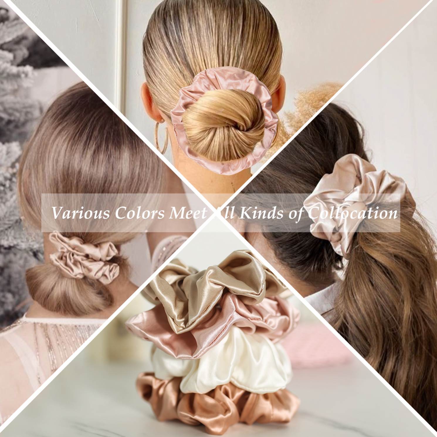 Korean Silk Bow Satin Scrunchies 3