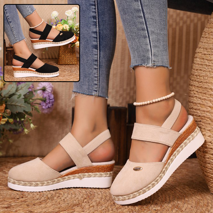 Hemp Rope Wedges Sandals Summer Lightweight Braided Closed