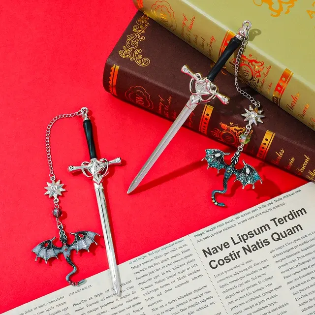 1 3PCS Vierte Flügel Drachen Schwert Lesezeichen Fantasie 2