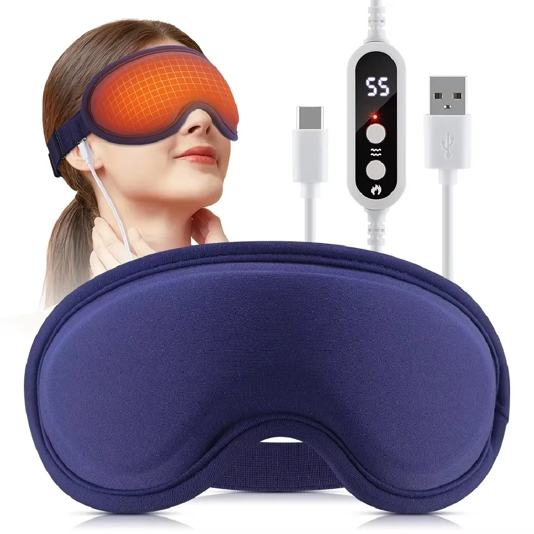 Neue Beheizte Augenmaske mit 5-stufiger Wärmekompresse 6 Vibrationsmodi