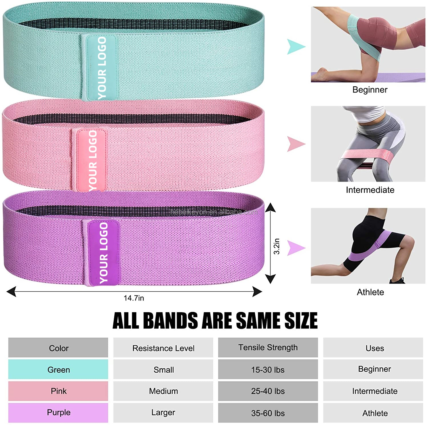 Knitted Fabric Booty Bands 3-Piece Set 3