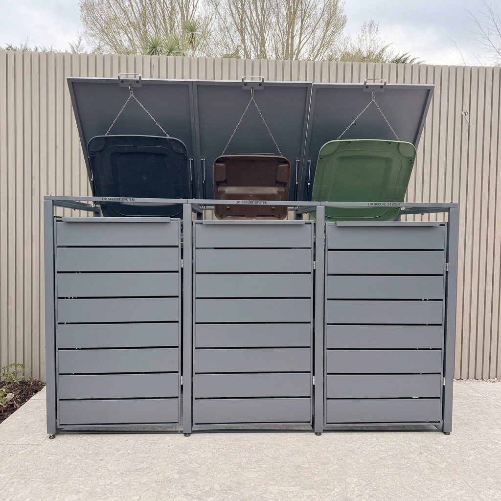Waterproof Aluminum Outdoor Trash Cabinet with Lock