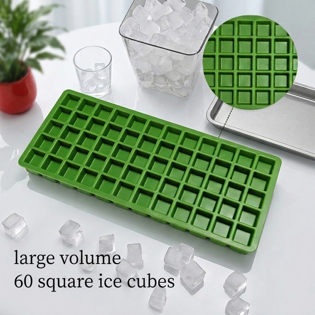 60-Grid Square Silicone Ice Cube Tray