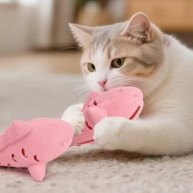 Interaktives Fisch-Katzenspielzeug zum Zähneputzen 3