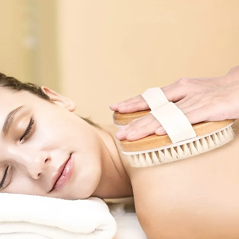 Natural Bristle Body Brush with Massage 4
