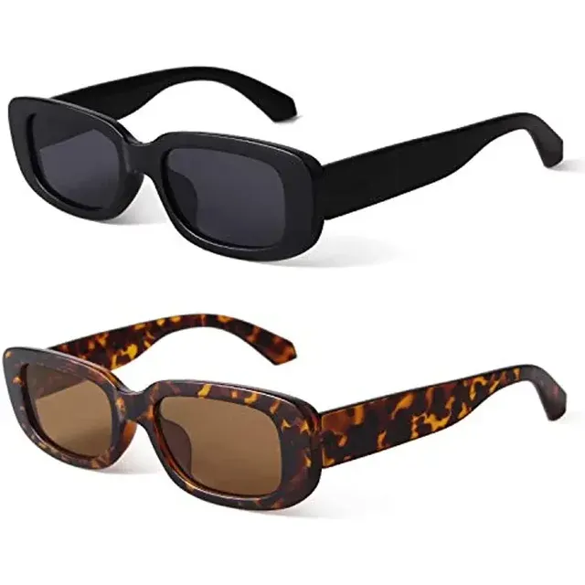 Kleine Rechteck-Retrosonnenbrille für Reisen 1