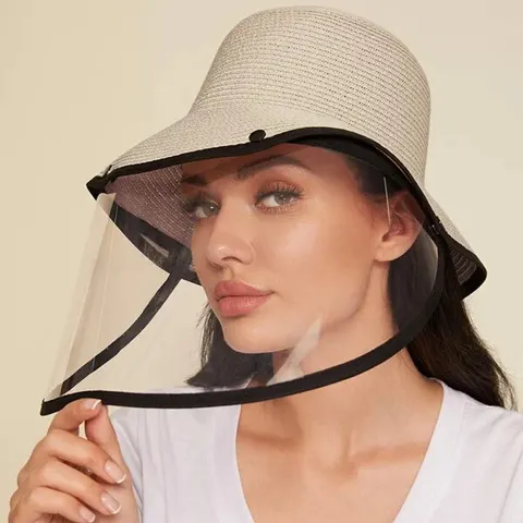 Straw Hat With Face Shield