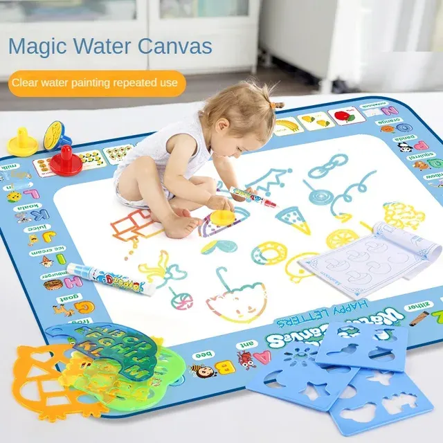 Magic Water Doodle Mat with Reusable Pens 2