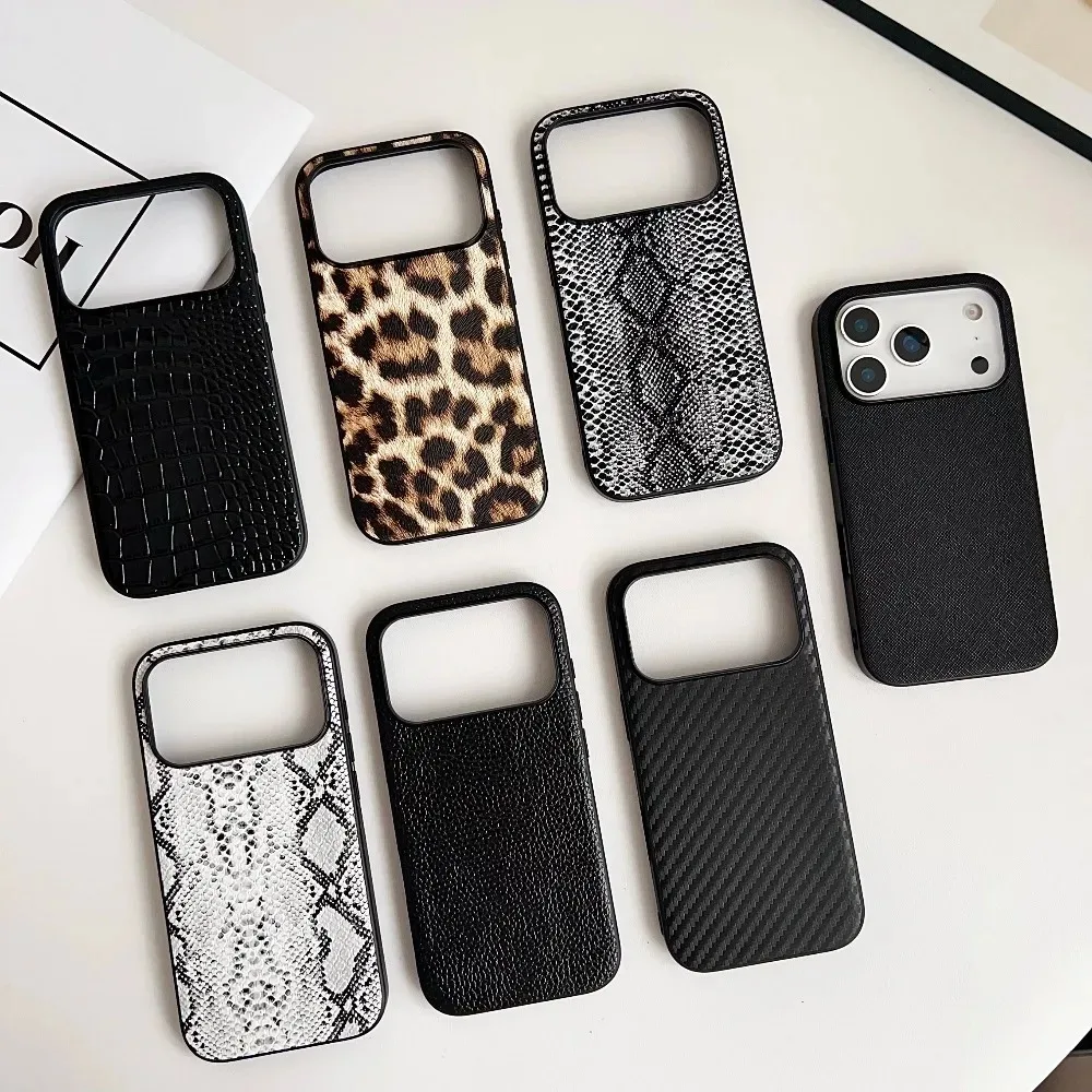 Schlangen-Lichi-Muster Leoparden-Print PU-Lederhülle für iPhone 18 17 Air 4