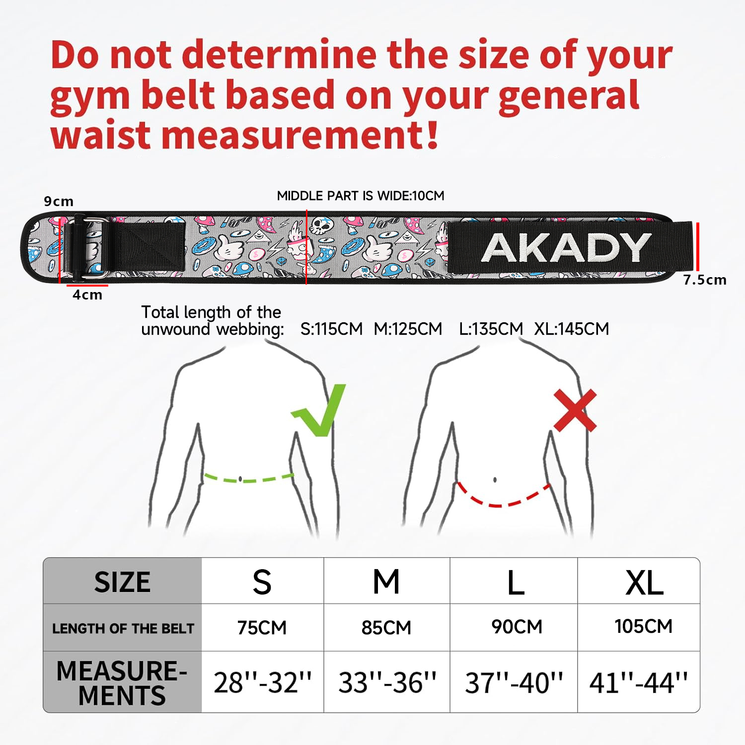 AKADY Premium EVA Weightlifting Belt Abdominal Back Support 4