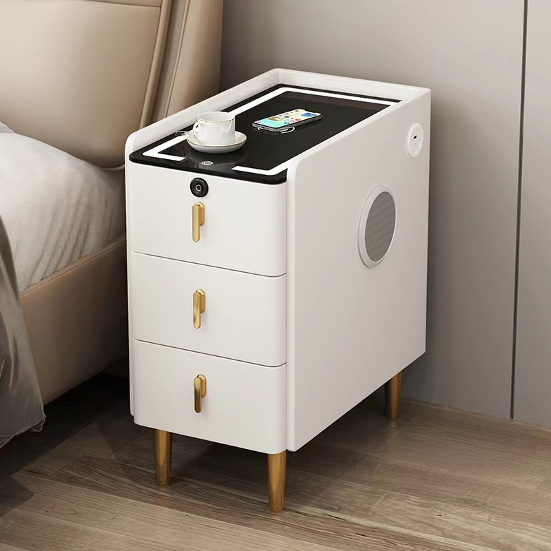Ultra Narrow Small Smart Bedside Table Modern Simple