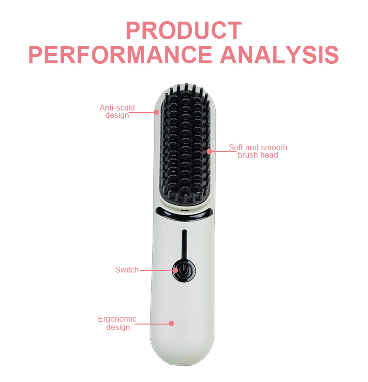 Portable Cordless Mini Hair Straightener Brush 3