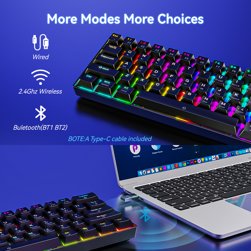 K530 Pro 60% Wireless RGB Mechanical Keyboard BT 2