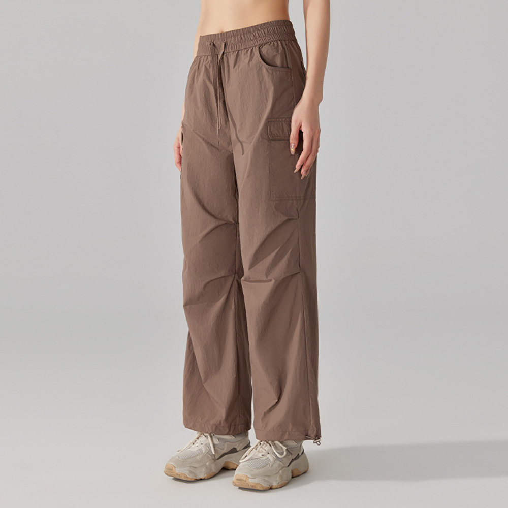 Women's Wide Leg Cargo Pants with Drawstring 2