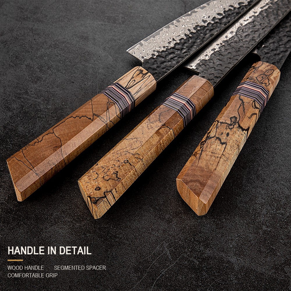 6-Piece Hammered Damascus Chef Knife Set 3