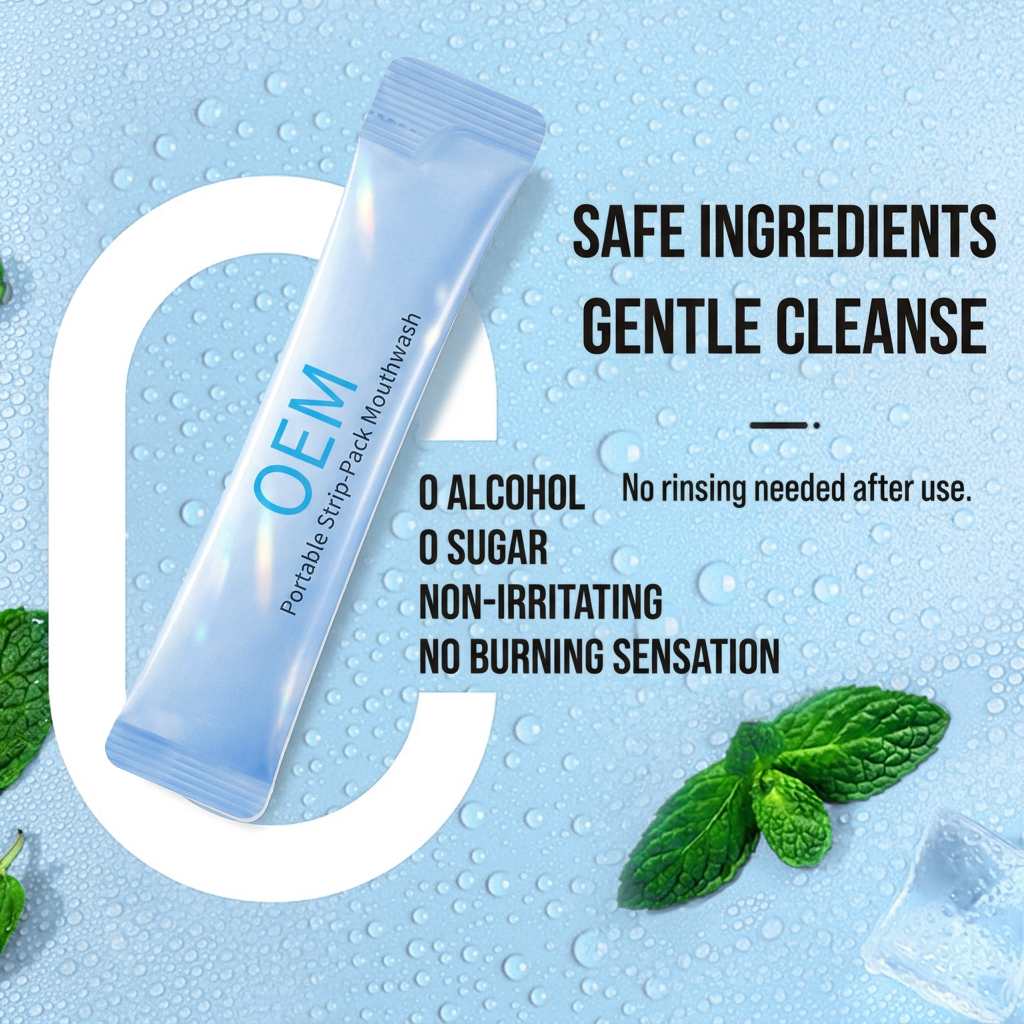 Disposable Strip Shaped Mouthwash Alcohol Free Portable Oral 4