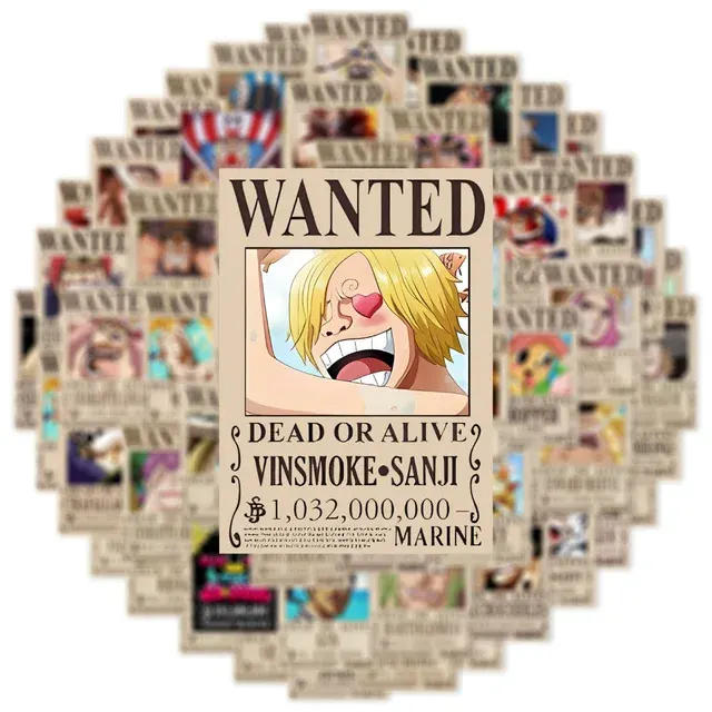 50 Anime Wanted-Poster Graffiti-Sticker 3