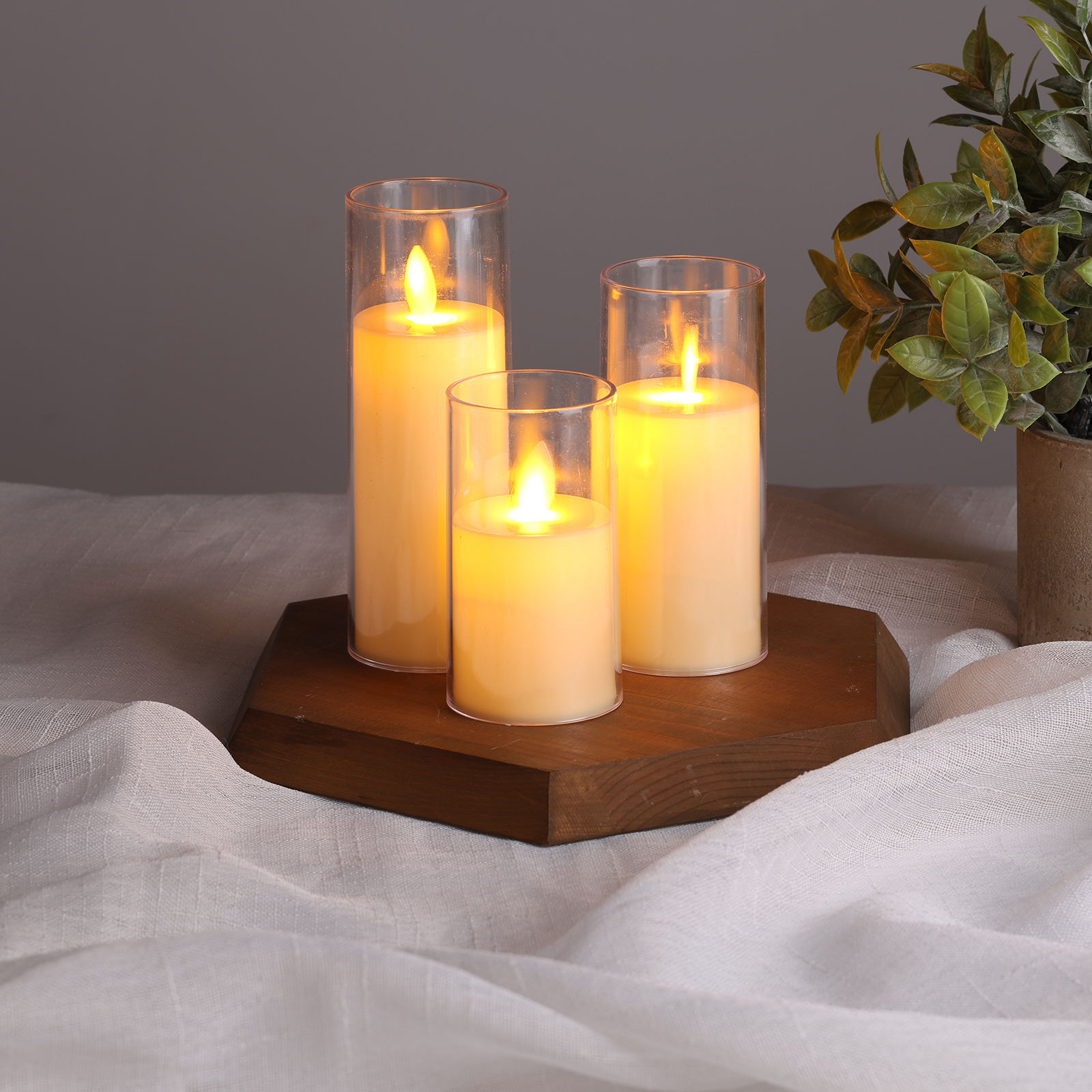 Battery Operated LED Flame Cup Candle 3