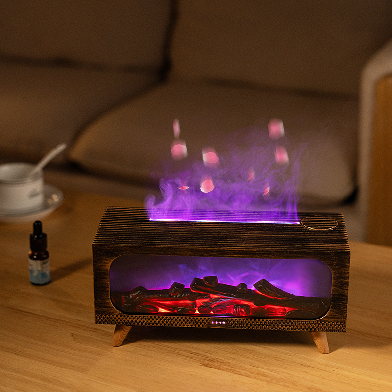 Portable USB Humidifier Fireplace Flame Effect 4