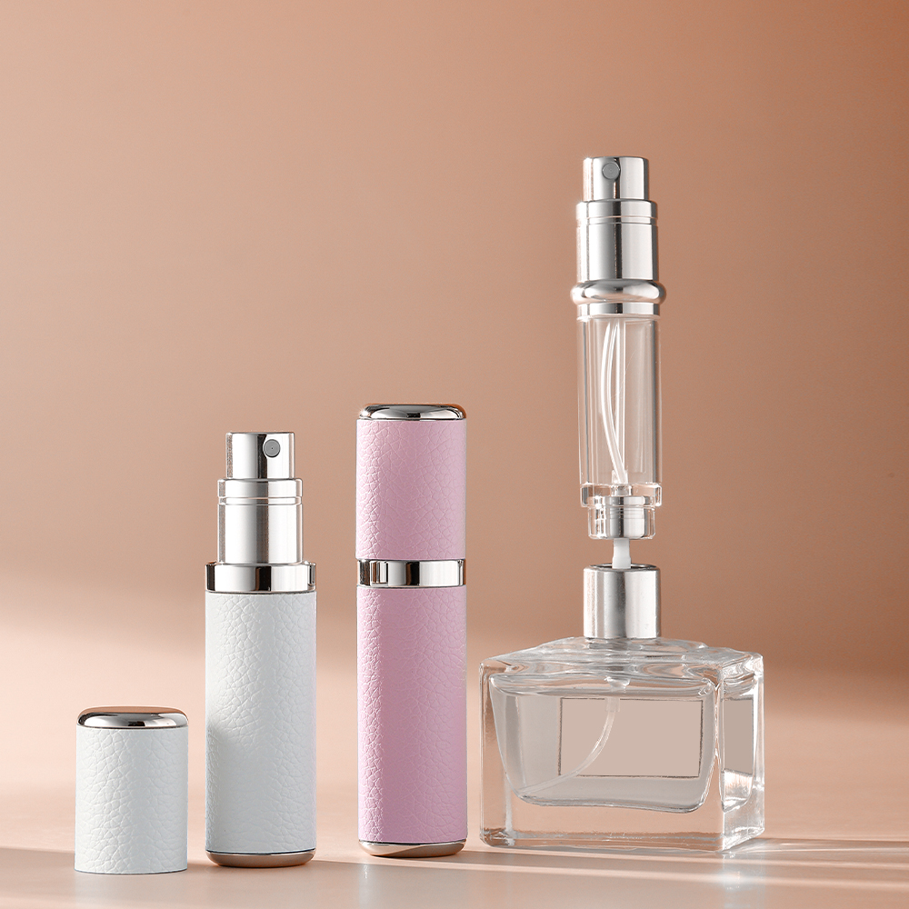 Hochwertiger Leder Metall Mini Parfüm-Zerstäuber 5ml