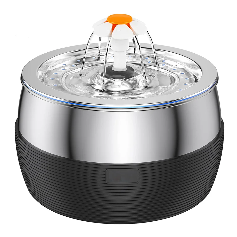 3L Automatischer Edelstahl-Katzenbrunnen 102 Oz Haustier-Wasserspender mit Filter